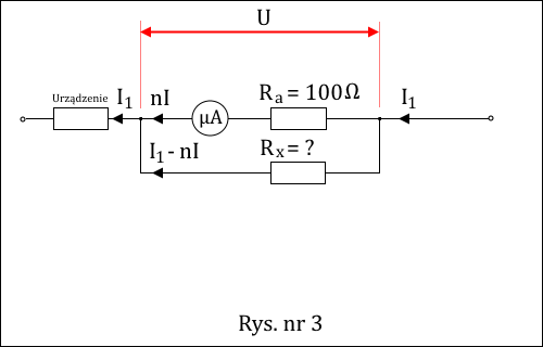 mikroamperomierz wraz z oporem wewnętrznym i zewnętrznym